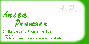 anita prommer business card
